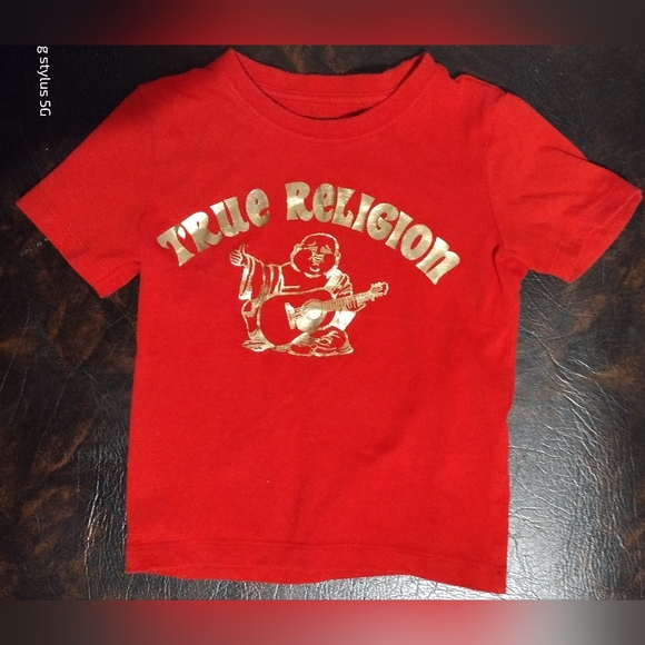 True Religion Red Buddha Kids T-shirt - Picture 1 of 5
